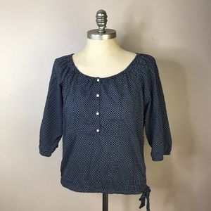 Pretty Black White Polka Dot Gap Cotton Top S